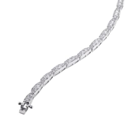 sterling silver cubic zirconia link bracelet