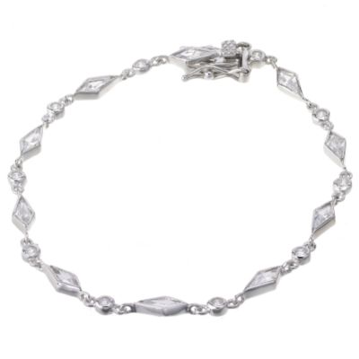 sterling silver cubic zirconia vintage bracelet