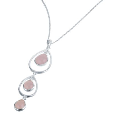 Sterling silver pink glass pendant - Product number 6262120