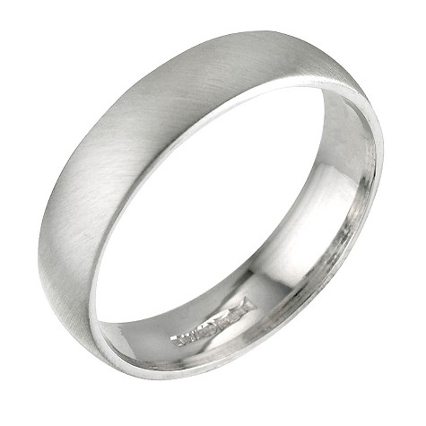 mens 18ct white gold heavy weight 5mm court