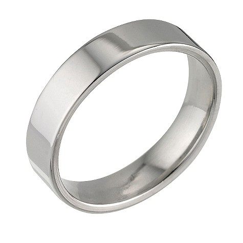 Mens 18ct white gold extra heavy weight 5mm