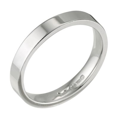 Ladies 18ct white gold extra heavy weight 3mm