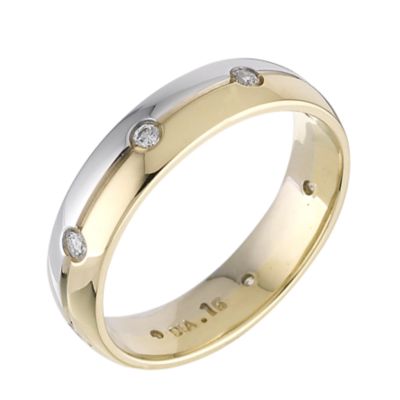 18ct ladies' two colour 15 point diamond wedding ring - Product number 6267289