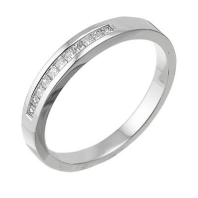 18ct white gold ladies' 15 point diamond wedding ring - Product number ...