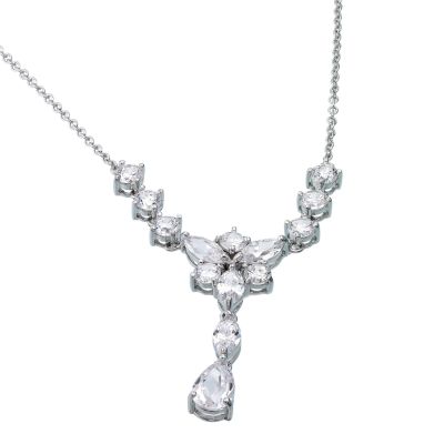 H Samuel Sterling Silver Cubic Zirconia Necklace