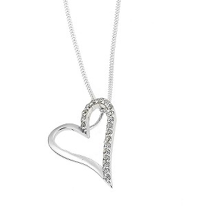 Sterling Silver Cubic Zirconia Heart PendantSterling Silver Cubic Zirconia Heart Pendant