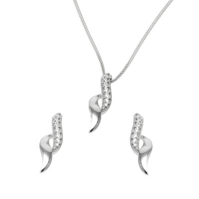 sterling silver wave earring and pendant