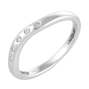 ladies 9ct White Gold Diamond Set Ring