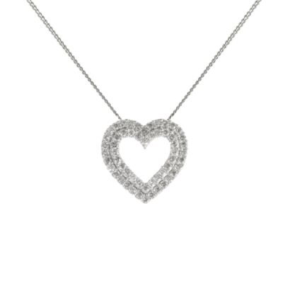 9ct white gold half carat diamond heart pendant - Product number 6280188