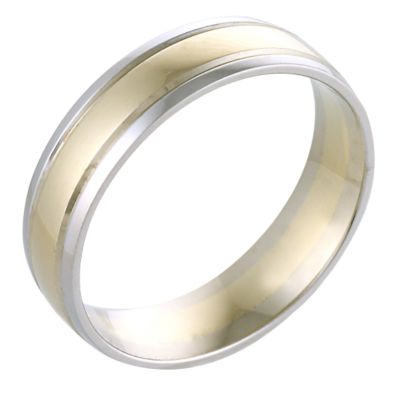 Men's 9ct Gold Two Colour 6mm Ring - Product number 6282288