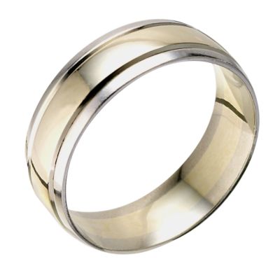 Men's 9ct Gold Two Colour 7mm Ring - Product number 6282709