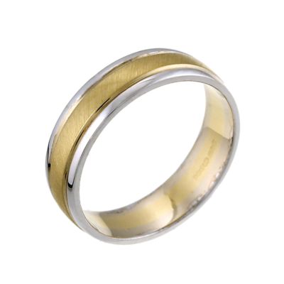 18ct Yellow And White Gold Wedding Ring 5mm - Product number 6283756