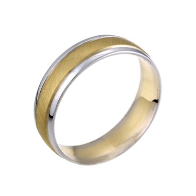 18ct Yellow And White Gold Wedding Ring 6mm