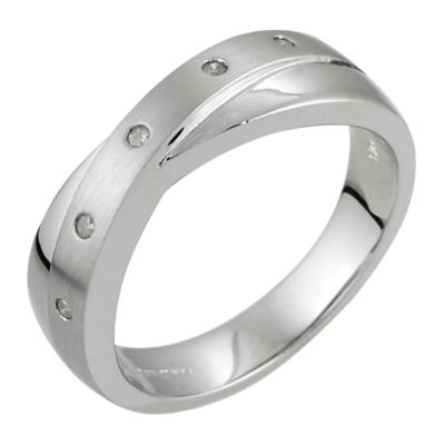 9ct White Gold 5 Point Diamond Ladies' Wedding Ring - Product number 6284930