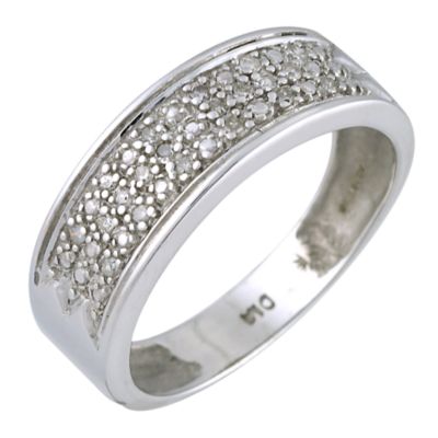 Ladies' 9ct White Gold 0.10 Carat Diamond Set Pave Ring - Product number 6286763