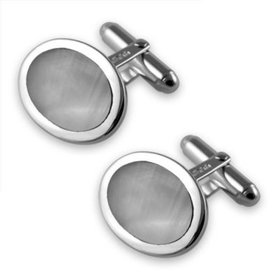Silver mother of pearl oval cufflinks - Product number 6290663