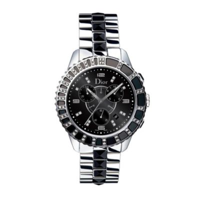 Christian Dior ladies diamond black watch