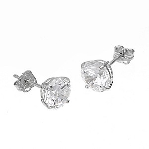 9ct White Gold Cubic Zirconia Round Claw Stud Earrings 7mm9ct White Gold Cubic Zirconia Round Claw S