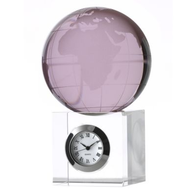 Pink Globe Miniature Clock - Product number 6300820