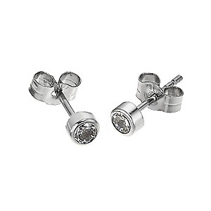 9ct White Gold Cubic Zirconia Round Stud Earrings9ct White Gold Cubic Zirconia Round Stud Earrings