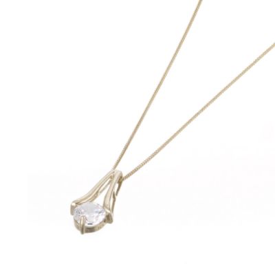 9ct Yellow Gold Cubic Zirconia Bar Pendant