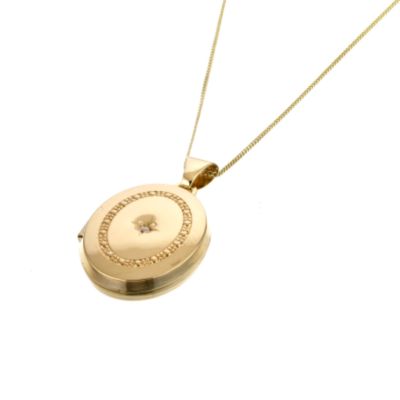 9ct Yellow Gold Diamond Locket