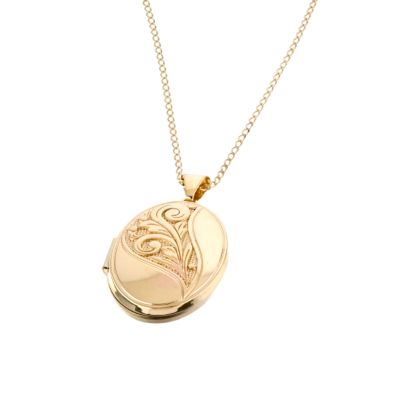 9ct Yellow Gold Engraved 32 mm Locket - Product number 6301843