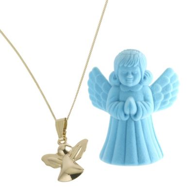 Little Princess 9ct Yellow Gold Angel Pendant In Box