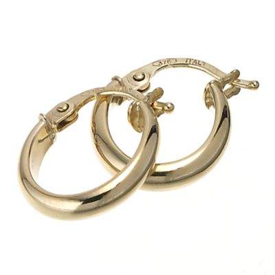 9ct Yellow Gold Oval Creole Earrings 15x10mm - Product number 6304559