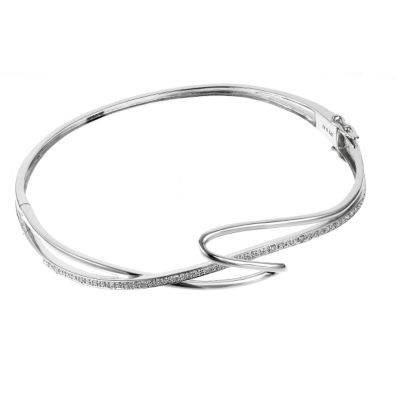 9ct White Gold Diamond Bangle - Product number 6310230