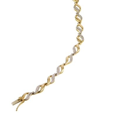 9ct Yellow Gold Diamond Bracelet - Product number 6311199