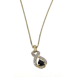 9ct Yellow Gold Sapphire Diamond Pendant9ct Yellow Gold Sapphire Diamond Pendant