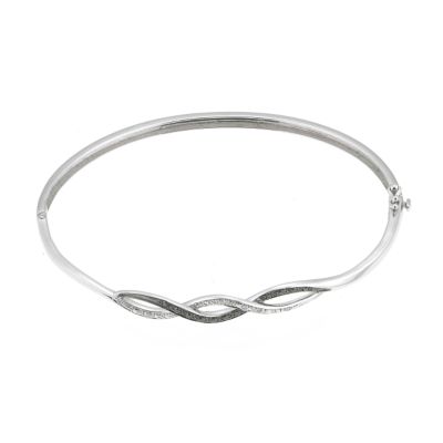 9ct Black And White Diamond Bangle