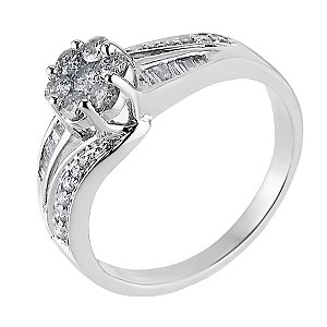 18ct White Gold Half Carat Diamond Cluster Ring18ct White Gold Half Carat Diamond Cluster Ring
