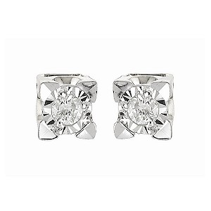 9ct White Gold Diamond Stud Earrings9ct White Gold Diamond Stud Earrings