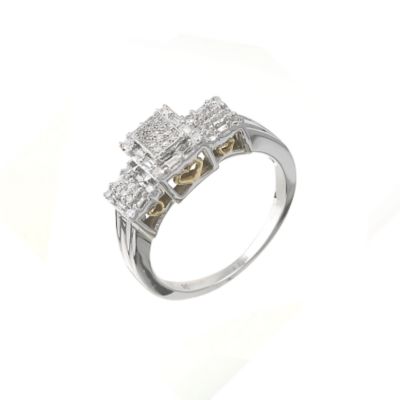 9ct White Gold 0.25 Carat Diamond Cluster Ring - Product number 6313817