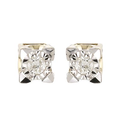 9ct Yellow Gold Diamond Stud Earrings - Product number 6313957