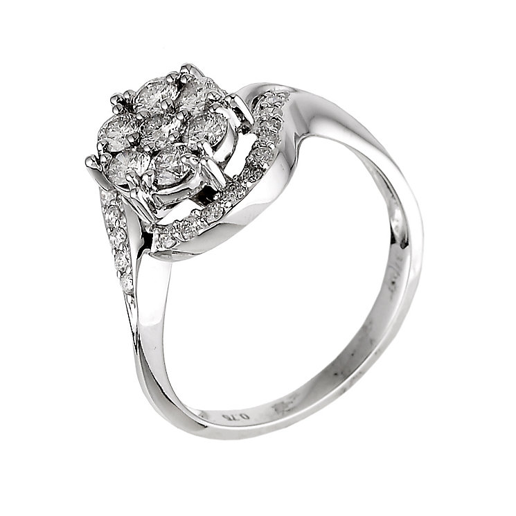 18ct white gold three quarter carat diamond ring - Product number ...