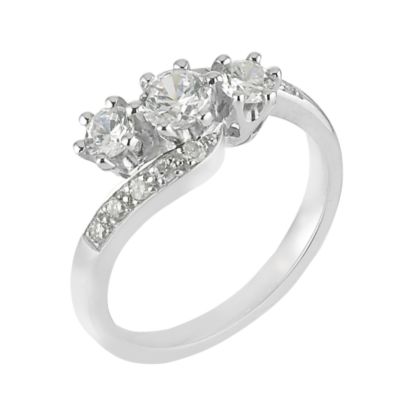 18ct White Gold Three Quarter Carat Diamond Three Stone Ring - Product number 6315852