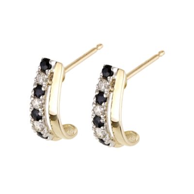 9ct yellow gold sapphire and diamond earrings