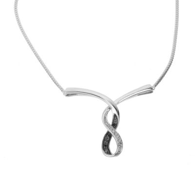 9ct white gold black and white diamond necklace - Product number 6322581