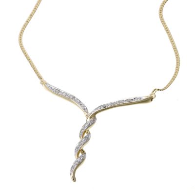 9ct gold diamond twirl necklace - Product number 6322638