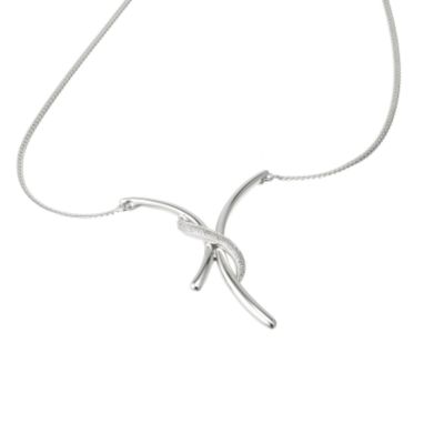 9ct white gold curve necklace - Product number 6322646
