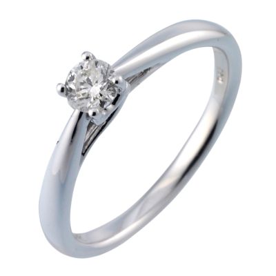 9ct white gold quarter carat diamond ring