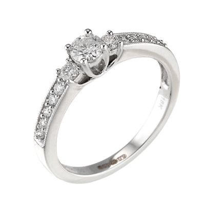 18ct white gold half carat diamond solitaire ring - Product number 6324940