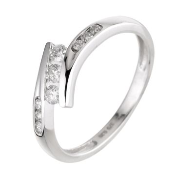 9ct white gold quarter carat diamond ring