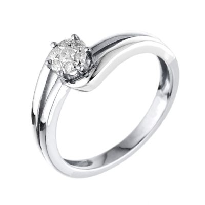 18ct white gold diamond cluster ring