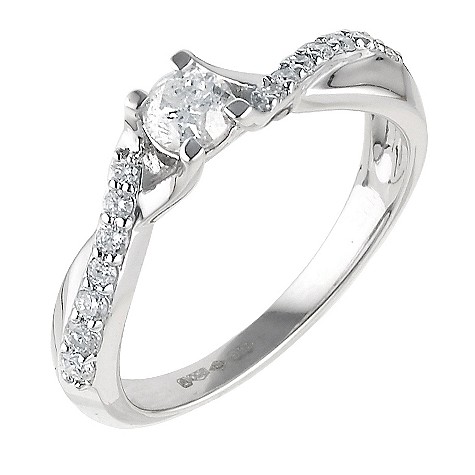 Platinum half carat diamond solitaire ring