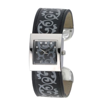 Bench Ladies' Black Leather Print Strap Watch - Product number 6331084