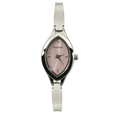 Sekonda Ladies`Pink Dial Semi-bangle Watch